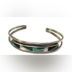 Indigenous artisan treasure CR. ZUNIE, Sterling silver cuff